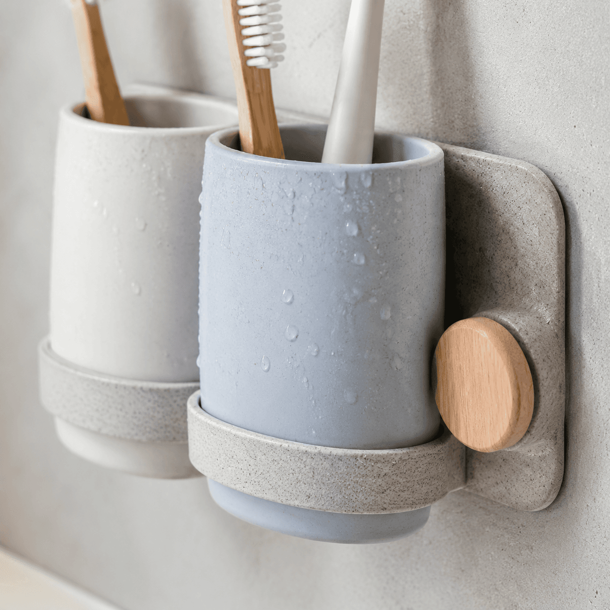 Adhesive Toothbrush & Cup Holder — Detail