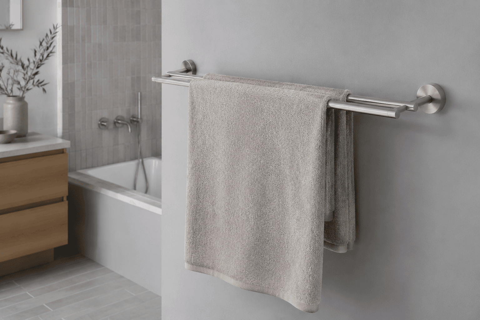 Towel Bar Set (2-pack) in a styled bathroom